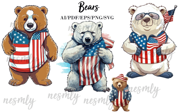 Bear 4th of July Clipart Review for Real Embroidery Projects