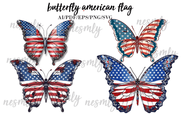 Butterfly American Flag Sublimation Design Review