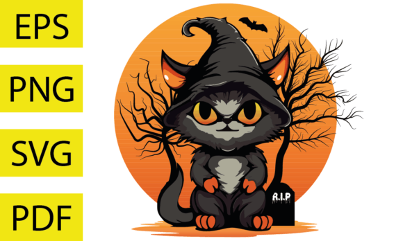 Halloween Cat Retro: A Timeless Embroidery Design for Seasonal Projects