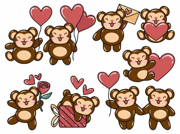 Monkey Cartoon Cute for Valentines Day Review