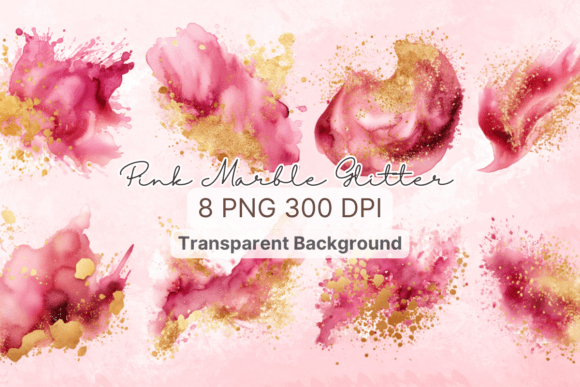 Pink Marble Glitter Clipart: A Designer’s Practical Take