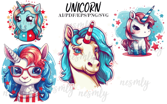 Unicorn 4th of July Clipart Bundle Review for Embroidery Projects