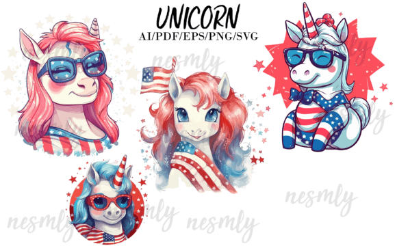Unicorn 4th of July Watercolor Bundle Review for Real Projects